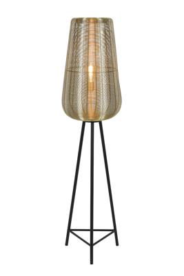Light & Living Vloerlamp 'Adeta', goud+mat zwart, 147cm hoog