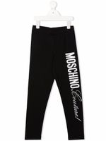 Moschino Kids pantalon à logo imprimé - Noir - thumbnail