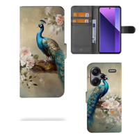 Telefoonhoesje met Pasjes voor Xiaomi Redmi Note 13 Pro Plus Vintage Pauwen