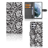 Samsung Galaxy S22 Ultra Hoesje Black Flowers