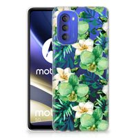 Motorola Moto G51 5G TPU Case Orchidee Groen - thumbnail