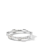 David Yurman bague Cable Collectibles en or blanc 18ct sertie de diamants - Argent