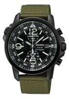 Horlogeband Seiko V172-0AL0-SSC137PC Leder/Textiel Groen - thumbnail