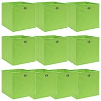 Opbergboxen 10 st 32x32x32 cm stof groen