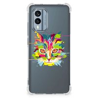 Nokia X30 Stevig Bumper Hoesje Cat Color