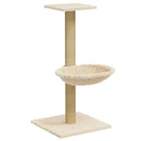 Bussandri Exclusive - Kattenmeubel met sisal krabpaal 74 cm crèmekleurig