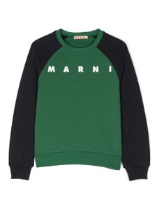 Marni Kids sweat en coton à design colour block - Vert