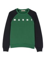 Marni Kids sweat en coton à design colour block - Vert - thumbnail