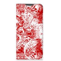 Mobiel BookCase Samsung Galaxy A13 (4G) Angel Skull Rood