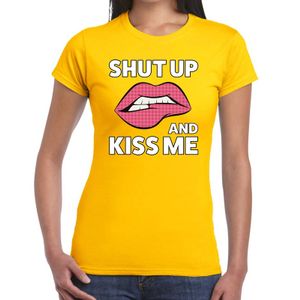 Shut up and kiss me geel fun-t shirt voor dames 2XL  -