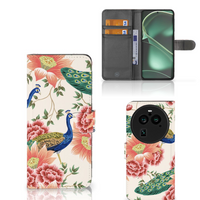 Telefoonhoesje met Pasjes voor OPPO Find X6 Pro Pink Peacock