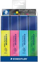 Staedtler Markeerstift Textsurfer Classic, etui van 4 stuks: geel, roze, blauw en groen