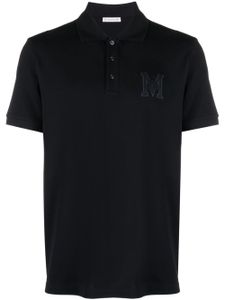 Moncler polo en coton à patch logo - Bleu