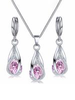 Kristal oorbellen Halsketting Set