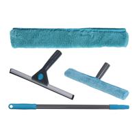 Raamwisser met telescoopsteel - 4-delig - 95 cm - blauw - ramenwasser