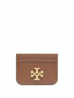 Tory Burch porte-cartes en cuir à logo - Marron