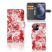 Telefoonhoesje met Naam iPhone 12 | 12 Pro (6.1") Angel Skull Rood - thumbnail