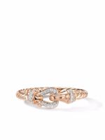 David Yurman bague Petite Buckle en or rose 18ct ornée de diamants