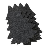 Bestekzakje kerstboom - groen/grijs - 4 stuks