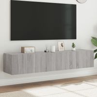 Tv-wandmeubels met LED 2 st 80x35x31 cm grijs sonoma - thumbnail