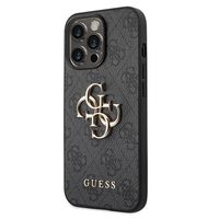 Guess 4G Big Metal Logo iPhone 14 Pro Max Hybrid Case - Zwart - thumbnail