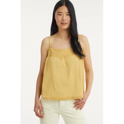 Scotch & Soda geweven top van biologisch katoen lichtgeel Scotch & Soda geweven top van biologisch katoen lichtgeel