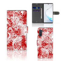 Telefoonhoesje met Naam Samsung Galaxy Note 10 Angel Skull Rood