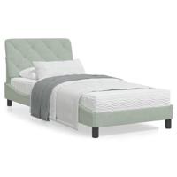 Bed met matras fluweel lichtgrijs 90x190 cm SKU: V3208628 - thumbnail