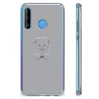 Huawei P30 Lite Stevig Bumper Hoesje Grijs Baby Olifant