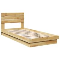vidaXL Bedframe hoofdeinde zonder matras 80x200 cm massief hout eiken, slaapkamermeubels, bedbodem, eenpersoonsbed, bed, bedstee, houten bed