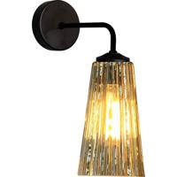 Masterlight Wandlamp zwart Quinto met gestreept glas 3260-05-05-11 - thumbnail