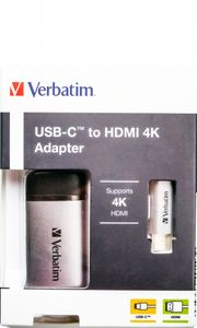 Verbatim 49143 USB-C Adapter [1x USB-C stekker - 1x HDMI-bus] Zilver (mat) 0.10 m