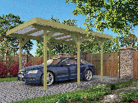 Tuindeco | Carport Enkel/Aanbouw 500 x 300 met PVC Dakplaten | Groen Geïmpregneerd