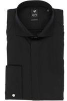 Pure Modern Fit Gala shirt zwart, Effen - thumbnail