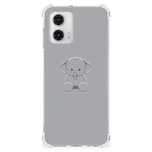 Motorola Moto G73 Stevig Bumper Hoesje Grijs Baby Olifant