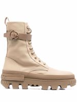 Moncler bottines en cuir à logo imprimé - Tons neutres