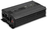 Goobay 58891 spanningstransformator/omvormer 12V naar 230V 1000W / 2000W met 2x AC-stopcontacten en 1x USB-poort (2100mA), zwart, 24 V.
