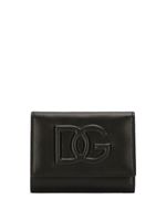 Dolce & Gabbana portefeuille en cuir à logo DG embossé - Noir