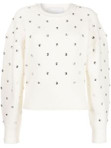 3.1 Phillip Lim pull à ornements strassés - Blanc