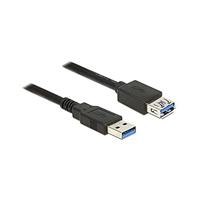 DELOCK Verlengkabel USB 3.0 type-A stekker > USB 3.0 type A bus 5,0 m zwart