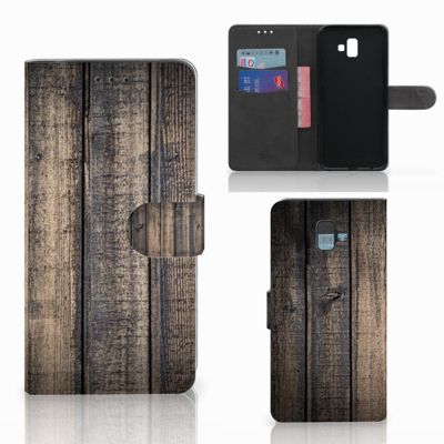 Samsung Galaxy J6 Plus (2018) Book Style Case Steigerhout Samsung Galaxy J6 Plus (2018) Book Style Case Steigerhout