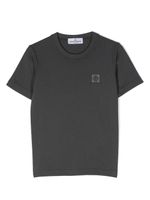 Stone Island Junior t-shirt en coton à patch logo - Gris