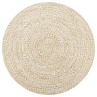 vidaXL Vloerkleed handgemaakt 120 cm jute wit en naturel