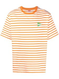 Kenzo t-shirt rayé à logo imprimé - Orange