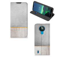 Nokia 1.4 Book Wallet Case Wood Concrete - thumbnail