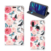 Huawei Y7 hoesje Y7 Pro (2019) Smart Cover Butterfly Roses