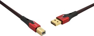 Oehlbach USB Evolution B USB 2.0 [1x USB-A 2.0 stekker - 1x USB-B 2.0 stekker] 0.50 m Rood/zwart Vergulde steekcontacten