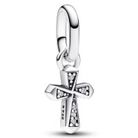 Pandora Me 793044C01 Hangbedel Sparkling Cross Mini Dangle zilver-zirconia wit - thumbnail