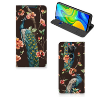 Xiaomi Redmi Note 9 Hoesje maken Pauw met Bloemen - thumbnail