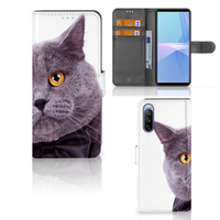 Sony Xperia 10 III Telefoonhoesje met Pasjes Kat